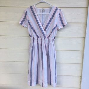 J crew v neck striped dress xs